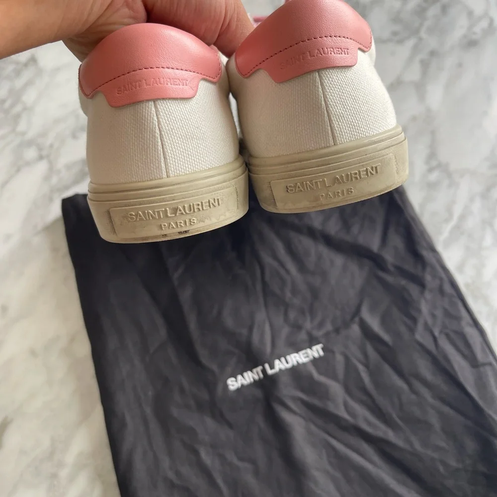 Saint Laurent Men’s White and Pink Sneakers, size 42 (9) - Picture 8 of 11